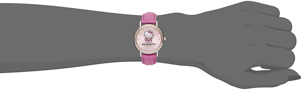 Citizen Pink Analog Hello Kitty Watch with Waterproof Leather Made in 0017N003 Q&Q Women's Strap, Japan,
