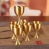 Elegante Kupfer-Sake-Tasse Kleines Hochbeiniges Likörglas Vintage-Stil Hausbar Trinken Starken Alkohol