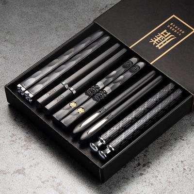 5 párů hliníkových laserových gravírovacích hůlek Protiskluzové opakovaně použitelné tyčinky na sushi