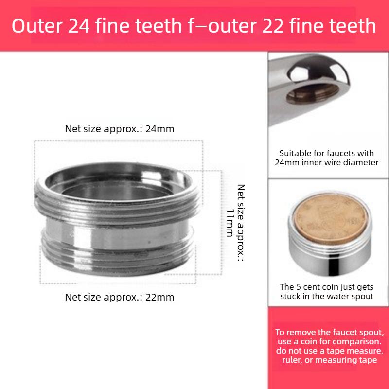 

1pcs Kitchen and Bathroom Faucet Aerator Adapter Water Purifier Faucet M22 Male Thread Fine Thread to M22 Male Thread Fine