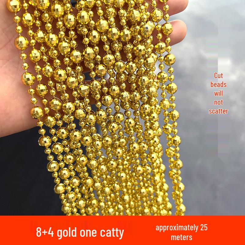 8+4mm Earth Bead Acrylic Chain for Wedding Decor, Christmas Tree, and DIY Jewelry