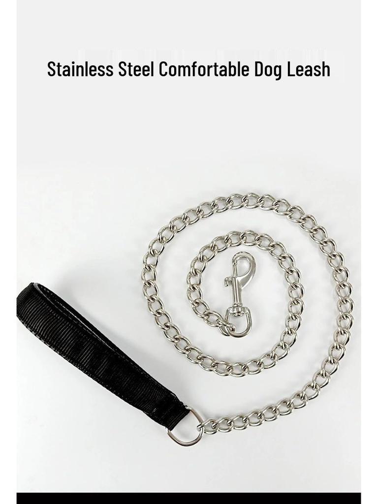 Stainless Steel Anti-Bite Dog Leash - Durable Chain for Small To Large Dogs