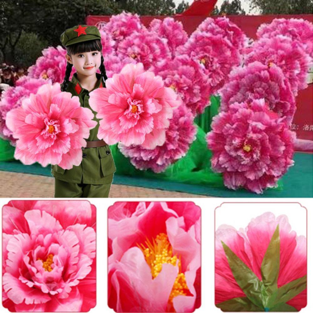 Hand held Dance Props Flower DIY Handmade Stage Art Classica Props Peony Dance Performance Props
