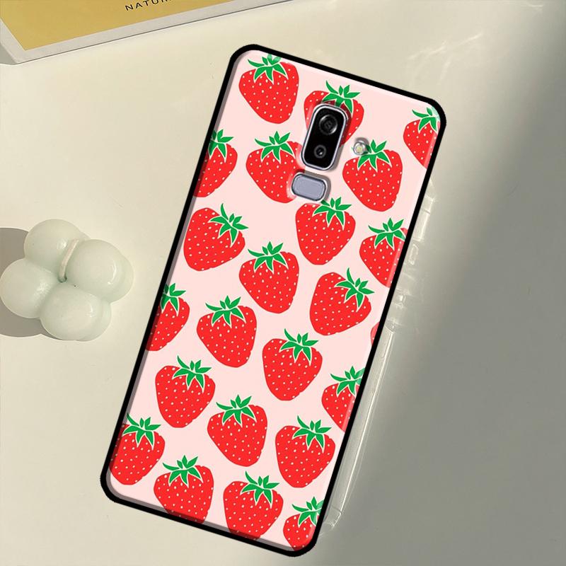 Cute Strawberry Case For Samsung Galaxy J8 A7 A9 A6 A8 2018 A3 A5 J1 2016 J3 J5 J7 2017 J6 J4 Plus Coque