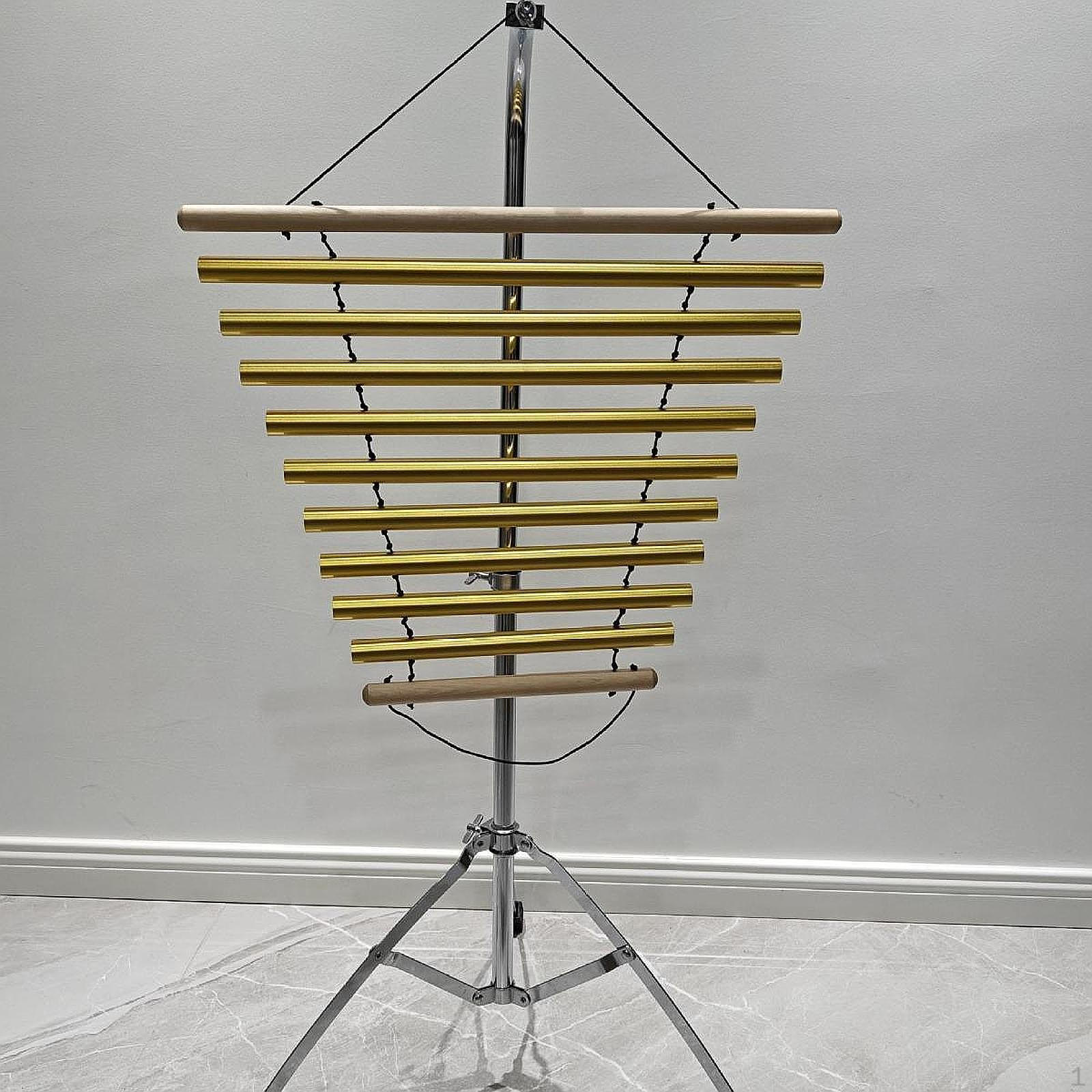 

9 Single Low-Bur Wind Chimes with Mallets, Musical Percussion Instrument, Notes for Teachers on золотой