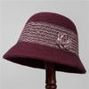 Middle-Aged And Elderly French Knitted Basin Hat With Small Face Foldable Warm Bucket Hat Mother Temperament Top Hat