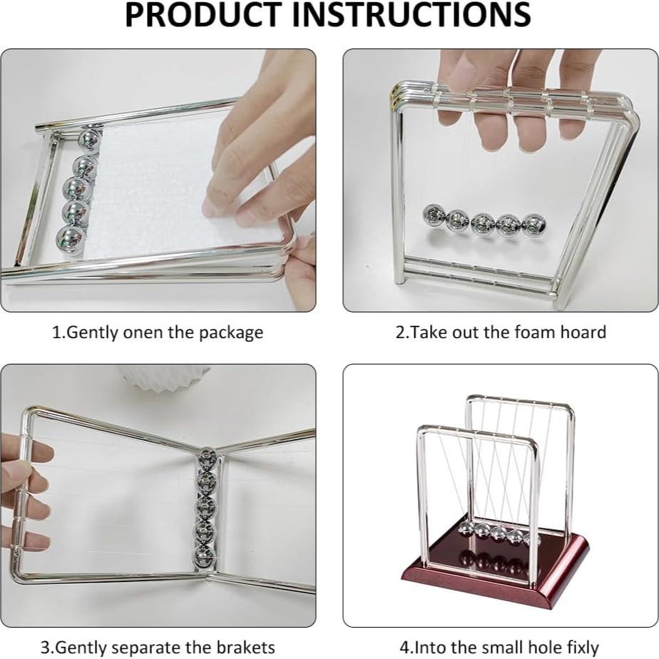 Newton Cradle Balance Ball 5 Physical Swinging Magnetic Balls Newton Pendulum for Educational Science Office Desk