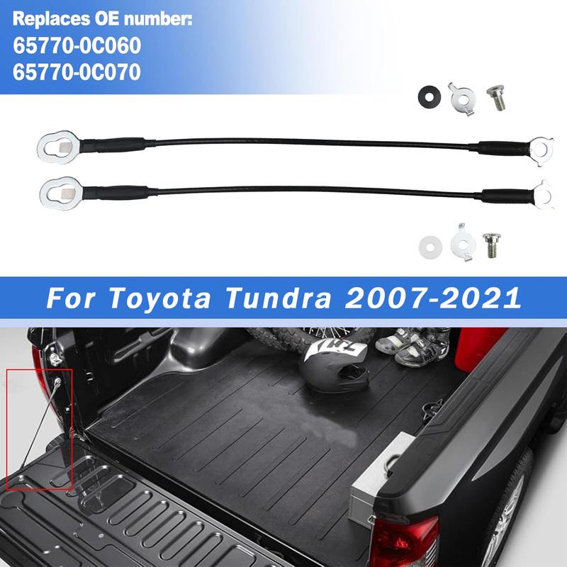 1 Pair Rear Tailgate Cables Lift Gate Support Straps with Bolts For Toyota Tundra 2007- 65770-0C060 65770-0C070
