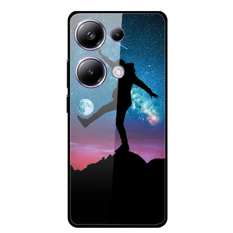 Glass Back Cover For Xiaomi Redmi Note 13 Note13 Pro Case Soft Bumper Hard Tempered Glass Case For Redmi Note 13 Pro Phone Case