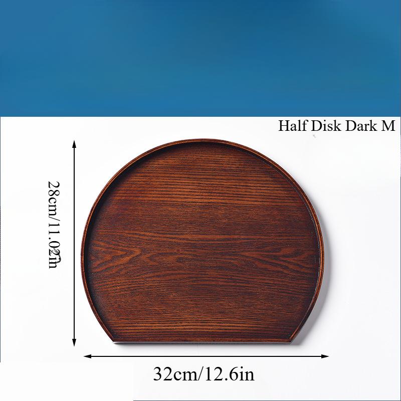 Wooden Serving Tray Half Moon Tray Salad Plate Nuts Bread Storage Dessert Plate for Farmhouse Kitchen Table Living Room Office