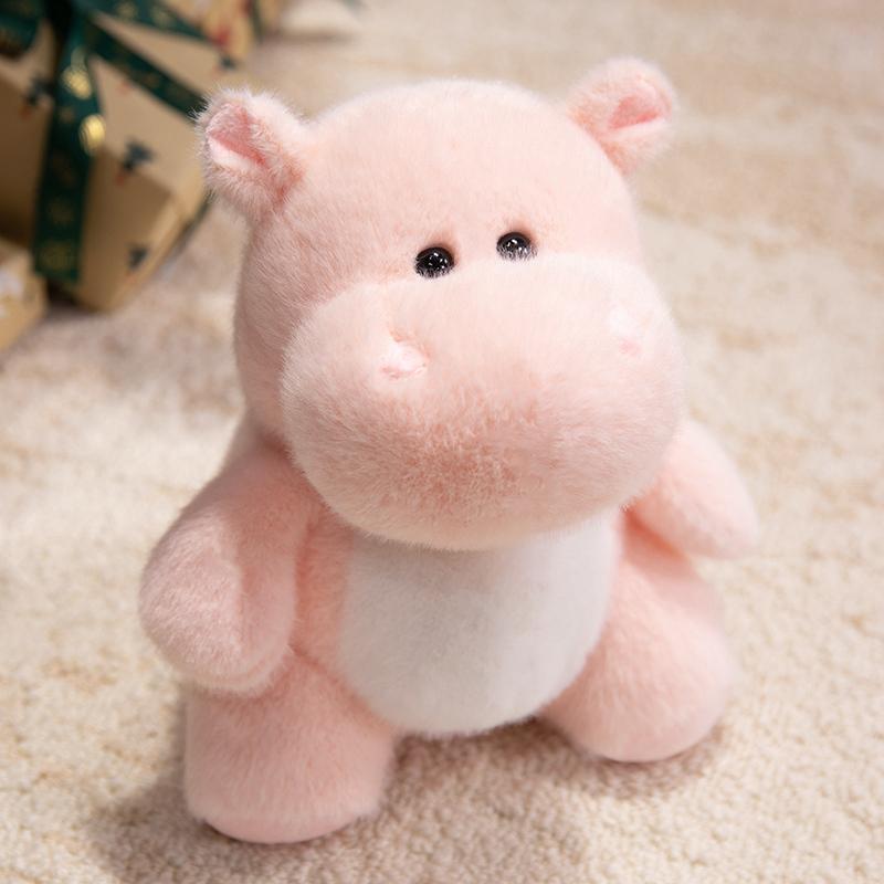 23Cm Cartoon Cute Elk Plush Doll Pillow Pink Blue Grey Round Hippo Sika Deer Plush Toy Home Decor Christmas Gift For Children