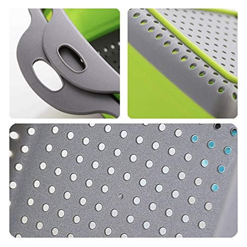 VIBACT UNS Składany Silikonowy Ociekacz, Kwadratowy, Łatwy do Przechowywania (Zielony)