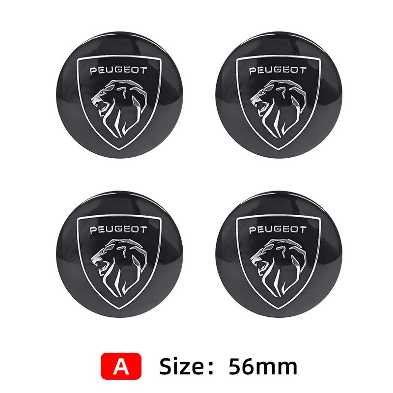 4pcs 56mm 60mm 65mm Car Wheel Center Hub Cap Badge Emblem Sticker For Peugeot GT 3008 4007 5008 2008 508 507 407 308 207 208 107