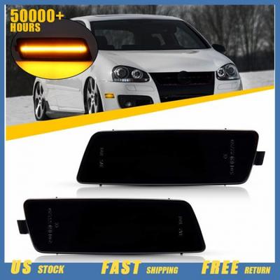 Smoked Led Amber Front Side Marker Light For VW Golf GTI Rabbit MK5 2006-2009 EV