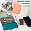 Silicone Soap Dish Sink Silicone Tray Soap Sponge Storage Holder Soap Dishes for Bathroom Free Punch Drain Rack BXFZH05