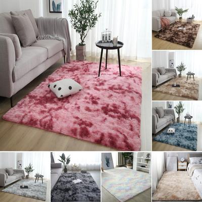 Shaggy Area Rug för Vardagsrum Fuzzy Plysch Inomhus Sovrumsmatta Tie