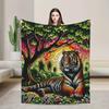 A Flannel Blanket With AnOwl Pattern OnA Branch,Shawl Blanket,Suitable For Bedroom,Dormitory,Car,Outdoor,Sofa,Travel,Office,Gift