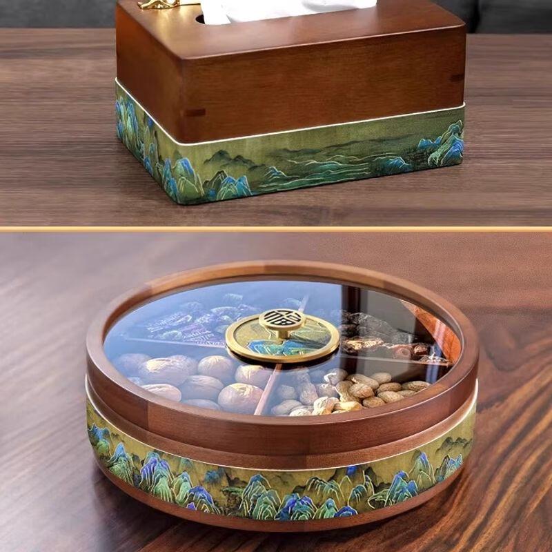 

Elegant New Chinese Style Wooden Snack Tray