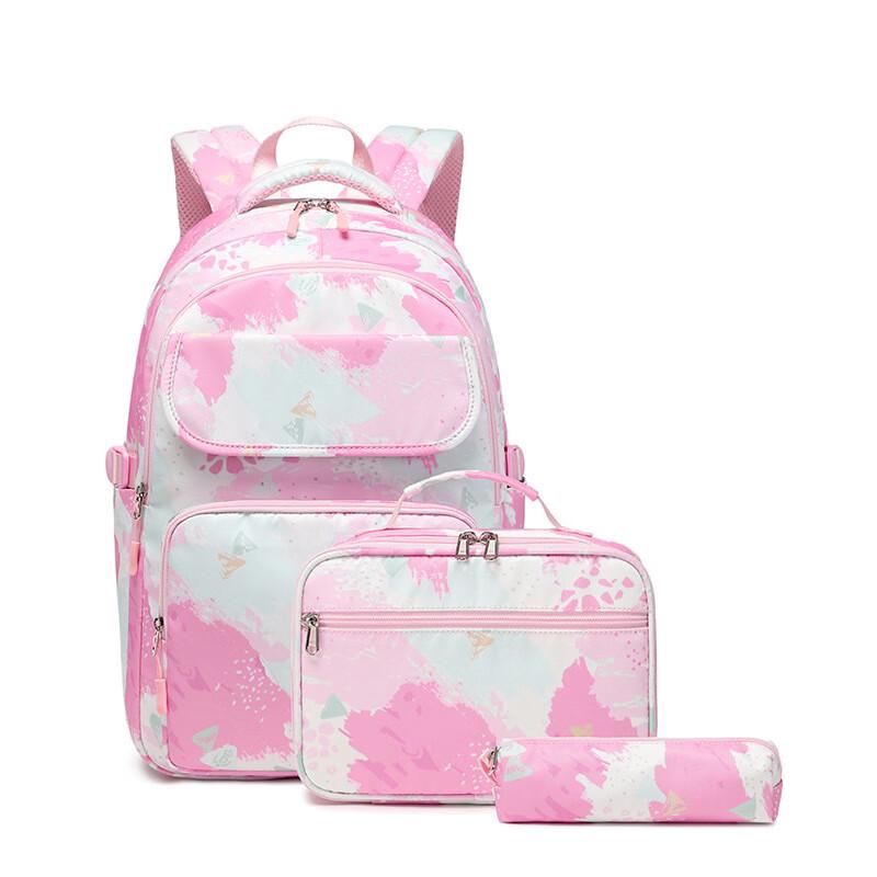 Girls  Nylon Waterproof School Backpack Set Large