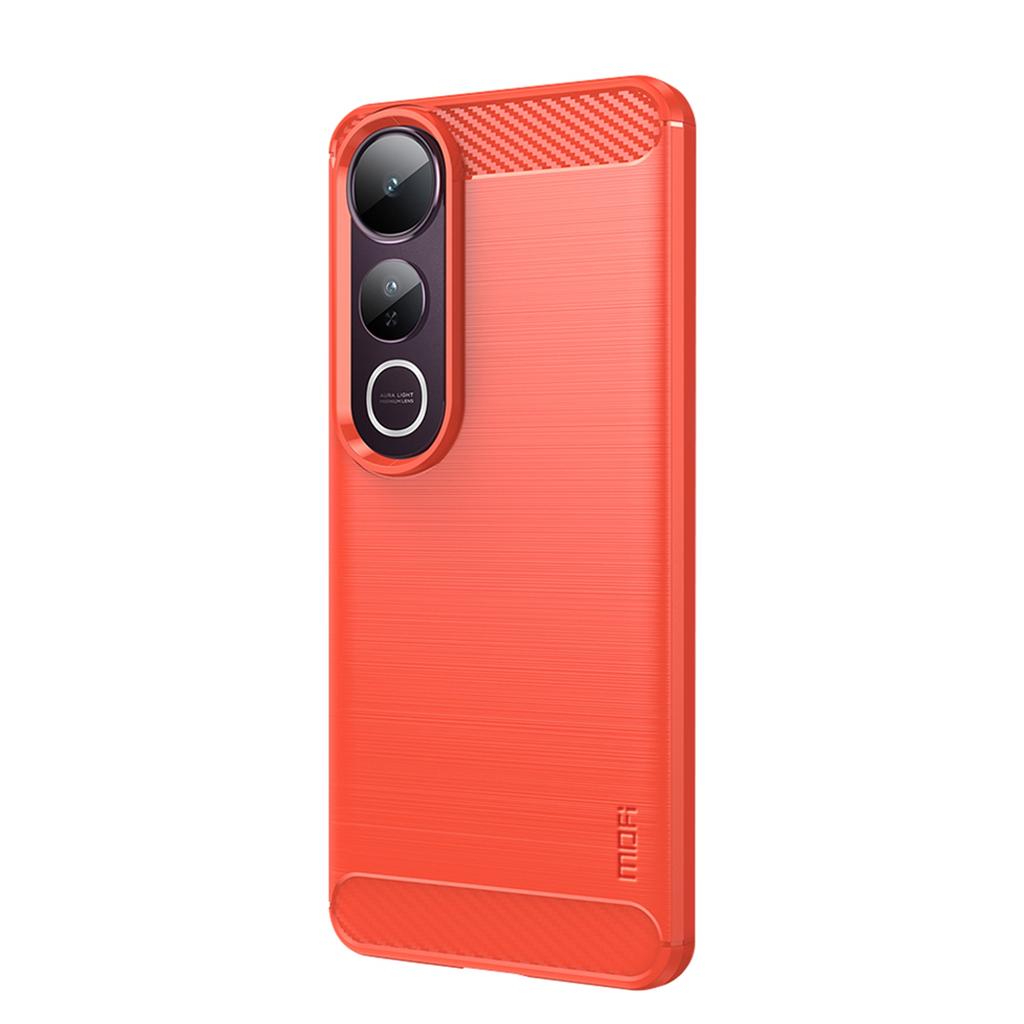 For Vivo V50 Lite 5G Back Cover MOFI Brushed Texture Carbon Fiber Soft TPU Case