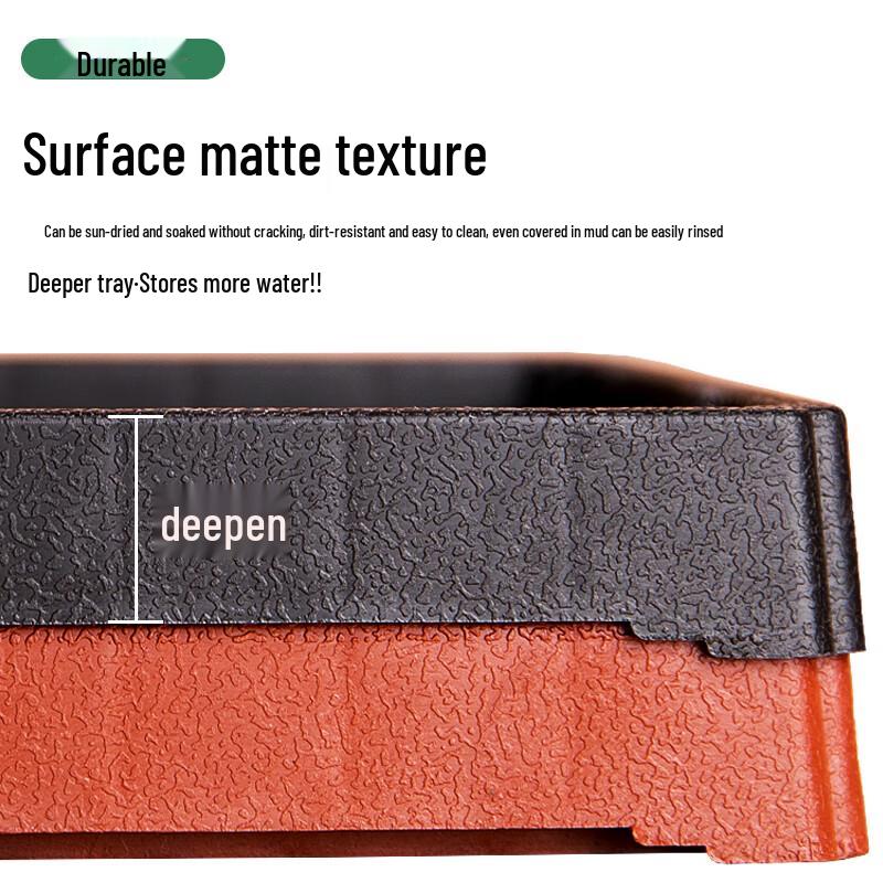 Rectangular Frosted Resin Plant Pot Tray (Set of 3)