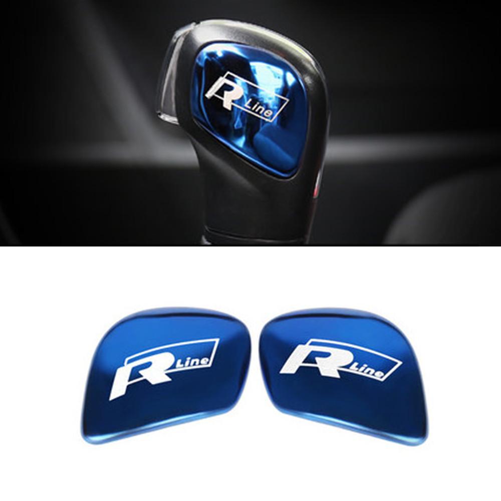 Voor VW VOLKSWAGEN 2026 Nieuw 1 paar Legering Auto Versnellingspook Knop Decals Sticker voor VW Magotan CC Golf 7 T-ROC C-TREK Touran Beetle Pa
