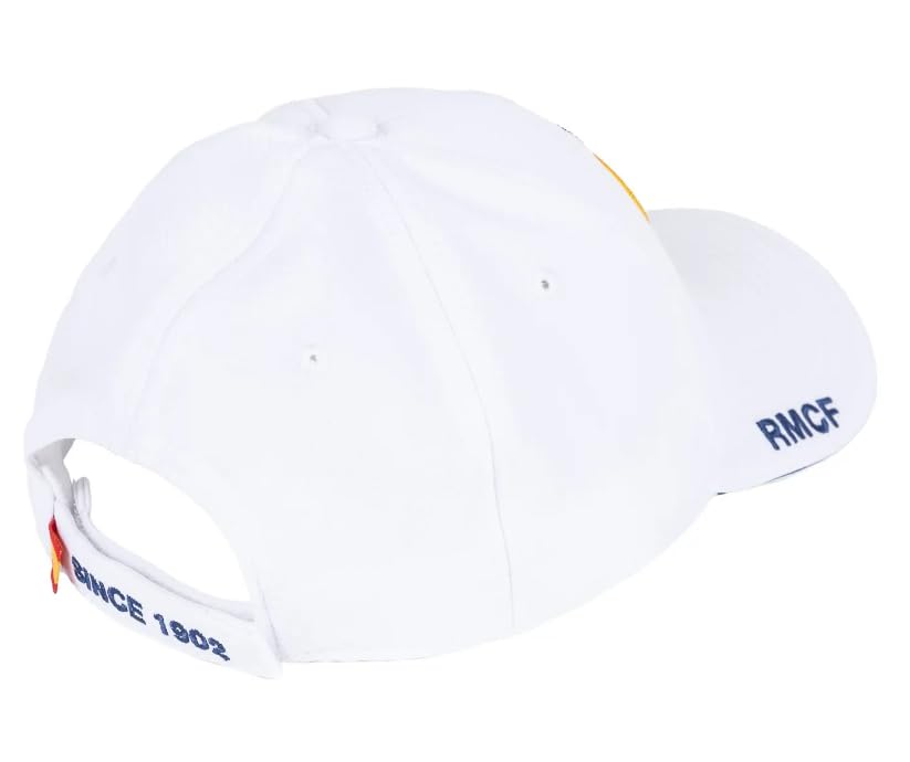 Real Madrid Official Hat Cap White Real Madrid Crest Cap - White [Item]