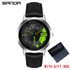Regarder SANDA Mens Watch Rim Hub Watch Wheel Wristwatch Clock Sport Car Creative 360° Spinning Men Wrist Watch Reloj de hombre