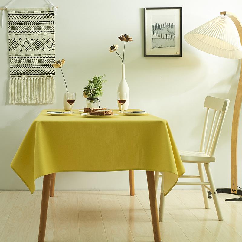 Nordic Minimalist Solid Color Tablecloth Water-resistant and Oil Resistant Restaurant Tablecloth Available in Multiple Colors