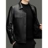 Cowhide Leather Jacket Men's Autumn and Winter New Fashion Casual Locomotive Leather Jacket Top Coat