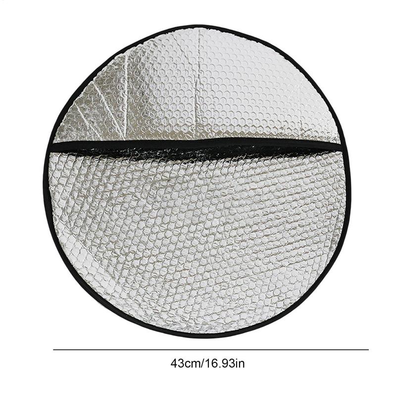 Car Steering Wheel Sun Shade Double Thick Sun Protection Foldable Anti-uv Sunscreen Car Supplies Car Steering Wheel Cover Silver