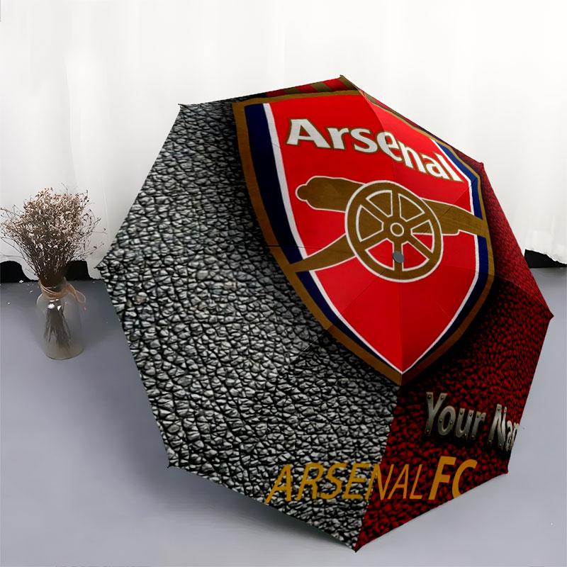 1 PC Automatic Folding Umbrella - Arsenal F Custom Name Pattern, Portable & Foldable Design with 8 Ribs, Christmas Birthday Gifts