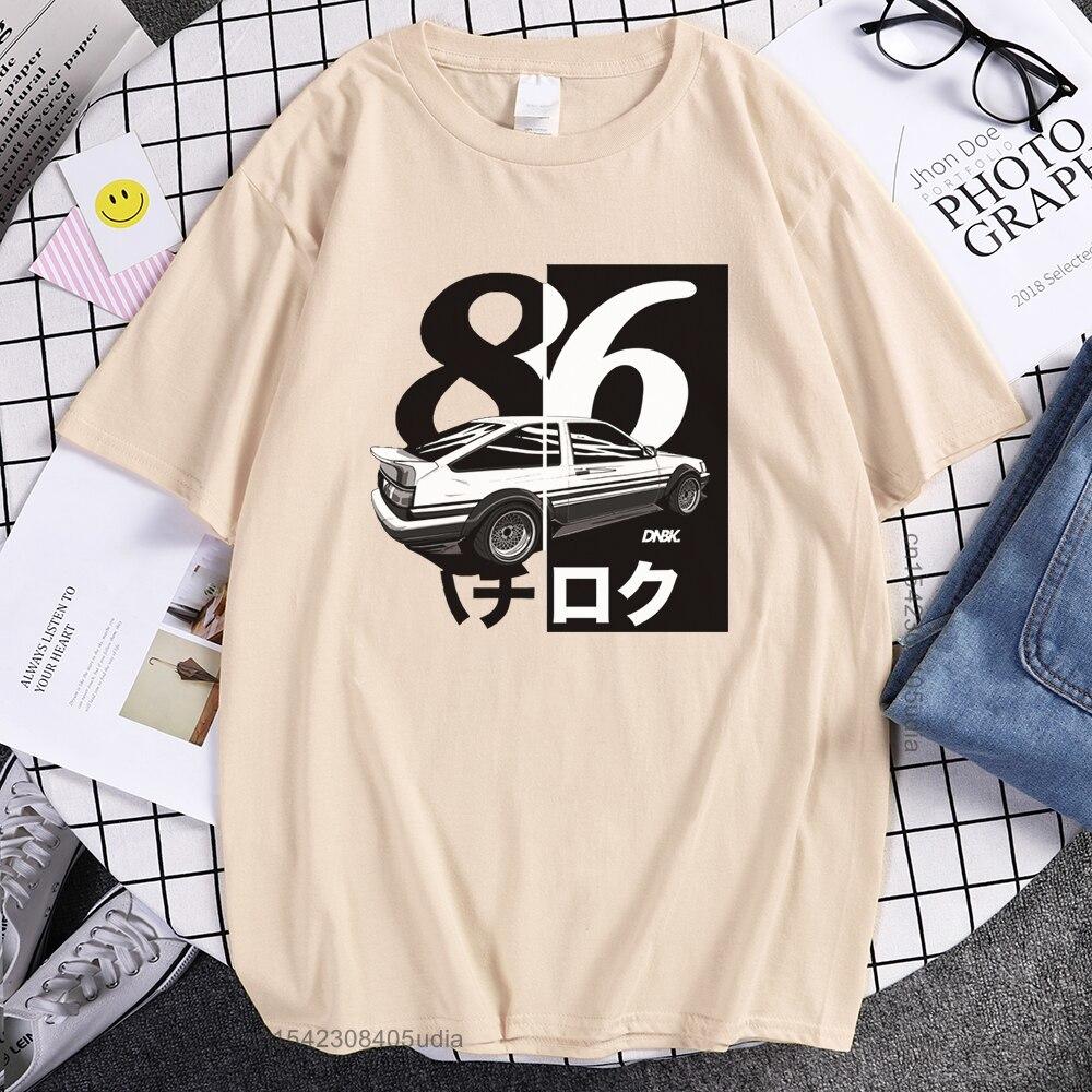 Fashion Japanese Drift Anime Initial D T Shirt Unisex Summer Cool Brand Short Sleeves Tshirt Casual Ae86 Initial D Homme Tshirt