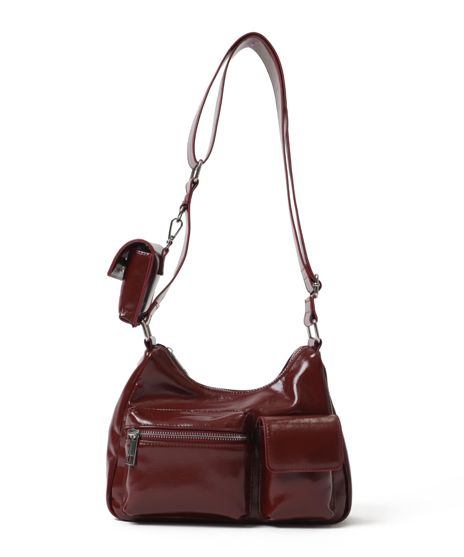 

Shoulder Bag with Pouch Random Pocket Design Shoulder Bag Casual Girly Gift Present Spring Summer Autumn Winter F Red [WEGO] Women s