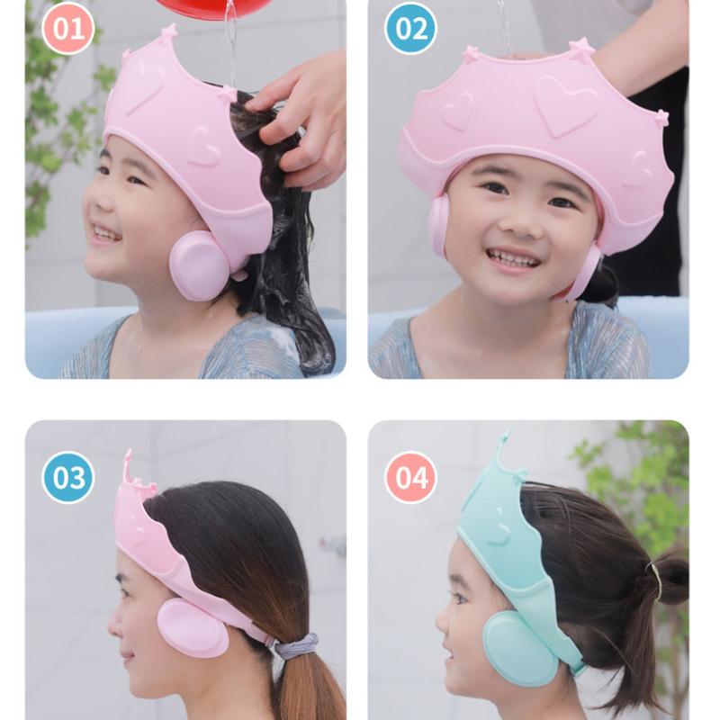 1 Stück Verstellbarer Kronen-Ohrenschützer Duschhaube, Hochwertiger Hut, Enganliegendes Design, Geeignet für S und S - Haarwasch- und Badehut, Duschhaube, Badezubehör