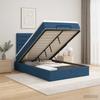 Ottoman Bed with Mattress and Headboard Blue 120 X 190 Cm Fabric