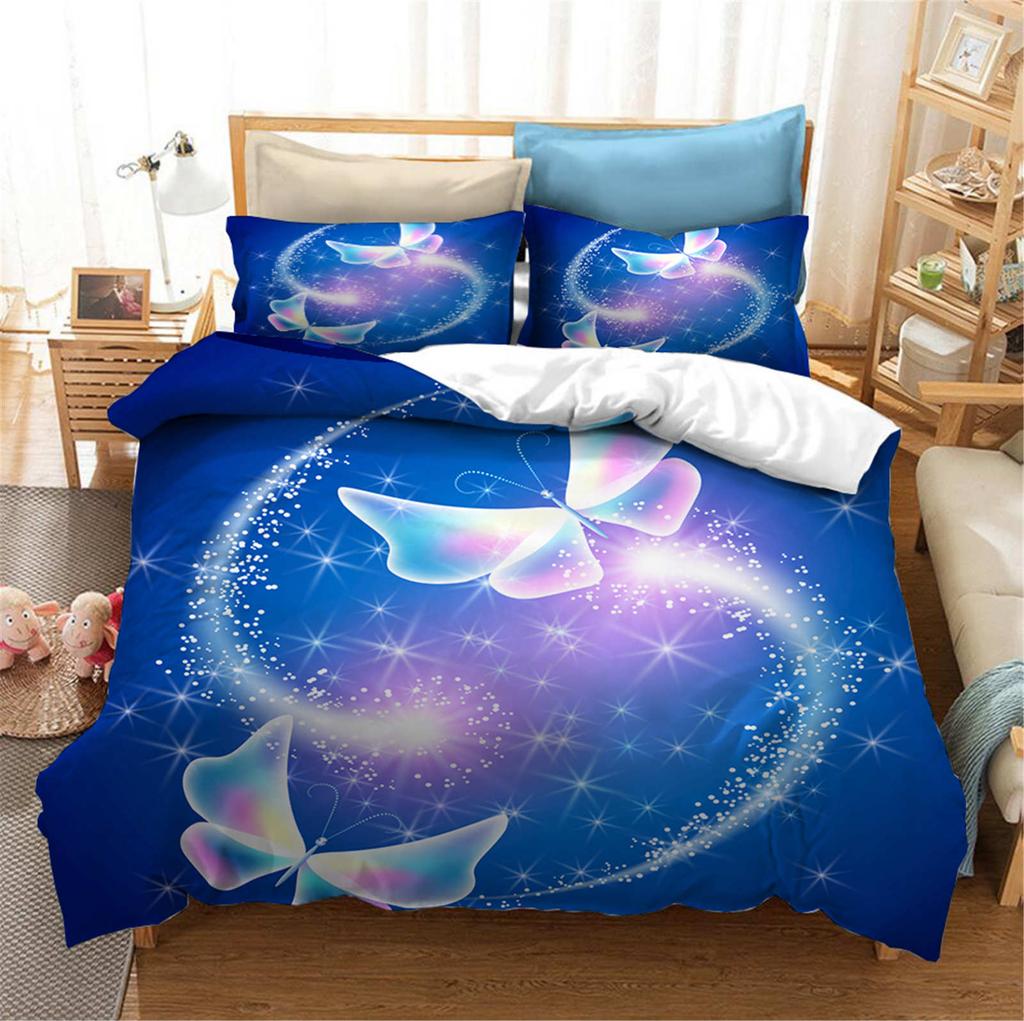 Comforter Butterfly Anime Home Bedroom Comforte Nordic Polyester Material Suitable For Children And Adults 2/3-Piece Set