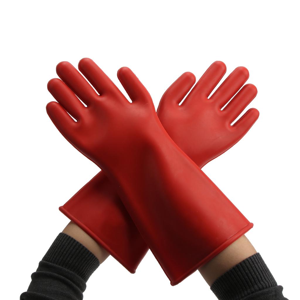 Pair of Electrical Insulated Gloves Natural Rubber Anti Electricity 10000V High Voltage Insulating
