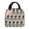 A Vintage Bicycle And Flower Insulated Lunch Bag for Women Kids Leakproof Food Boxes Thermal Lunch Box Tote