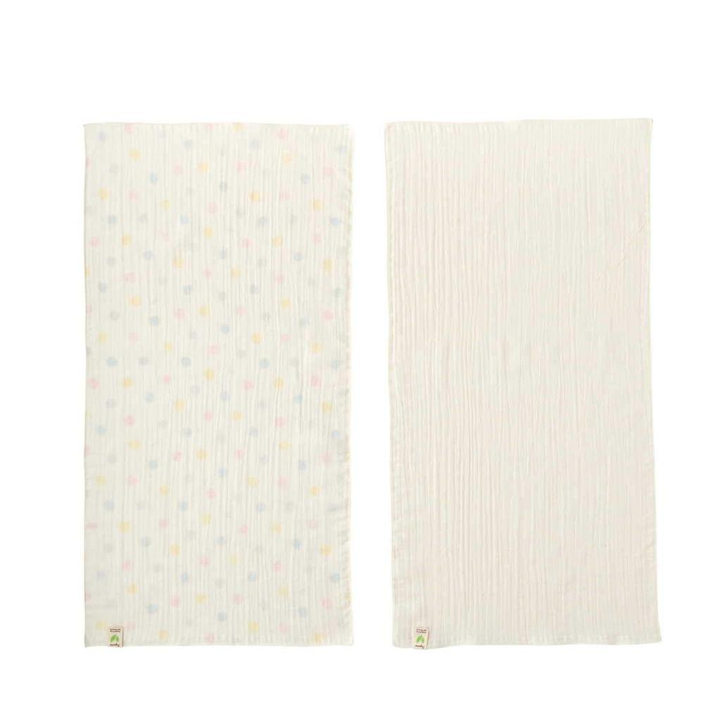 MIKI HOUSE HOT BISCUITS Gauze Towel Set (2-Piece Set) One Size, Ivory, 76-8026-452