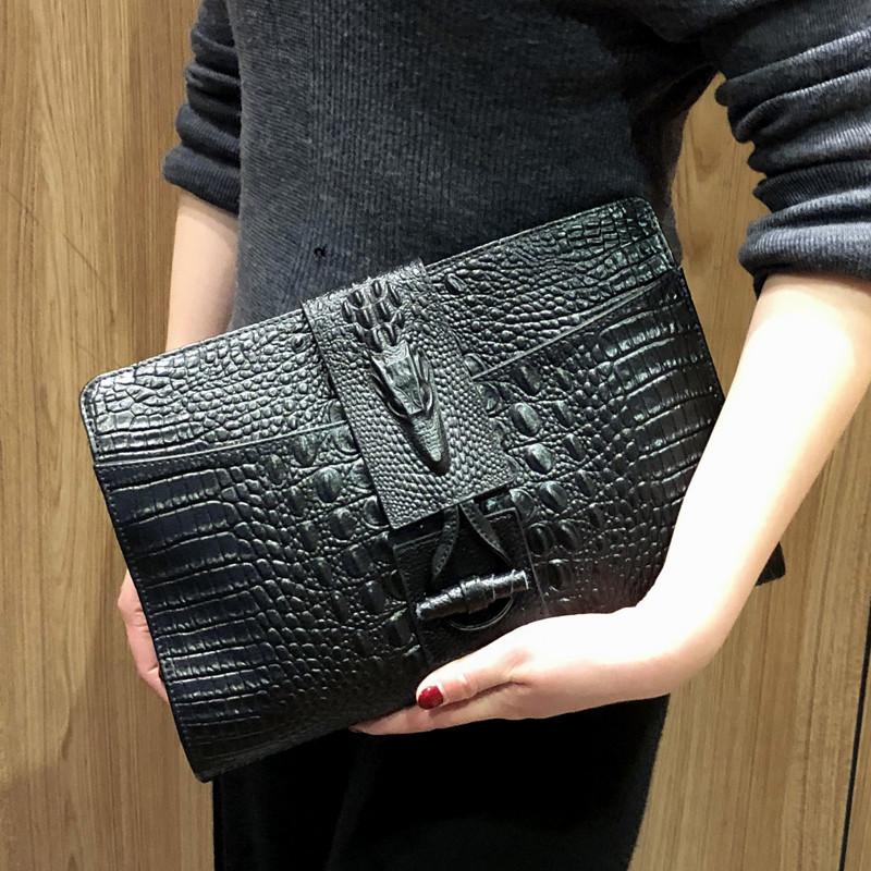 

Vintage Crocodile women Clutches PU leather Shoulder bag for female Crossbody bags Brand design Ladies envelope clutch bolsas 31x22x5cm