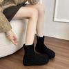 Retro Versatile Concise Low-heel Sponge Bottom Women's Boots Shoes for Women 2025 New Fashion Solid Round Toe Ankle Boot
