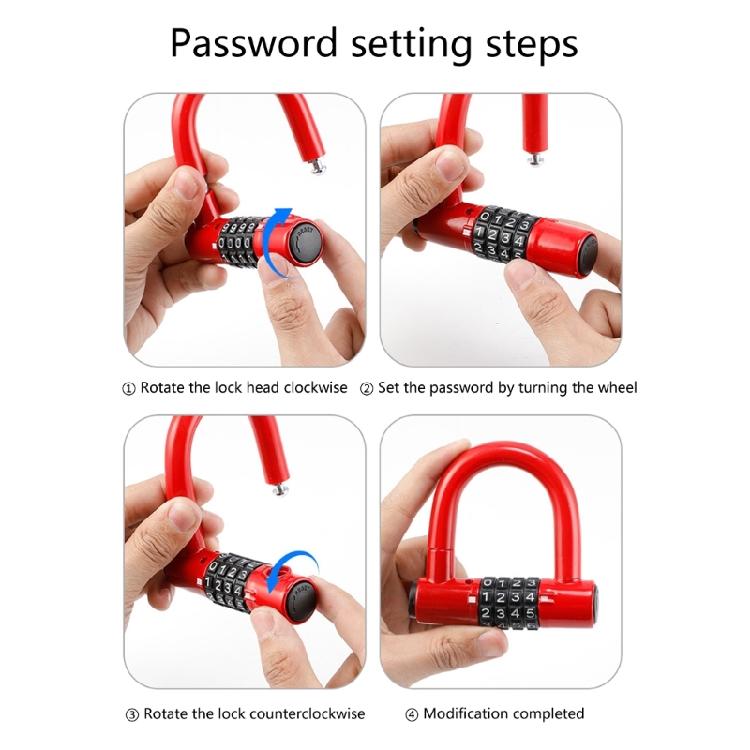 Durability Bike Lock Rusts Resistant Bicycles Lock Multifunction 4 Digits Lock for Bicycles Electric Bike