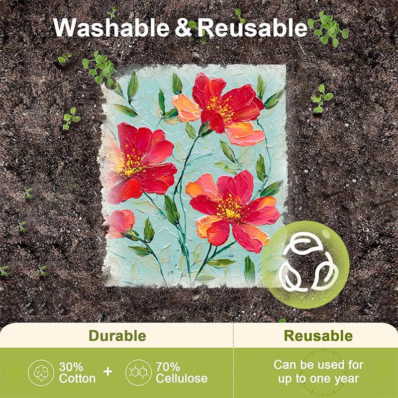 6PCS Patterned Swedish Dishcloths Biodegradable Eco-Friendly Dish Towels Reusable Absorbent Kitchen Washable Cleaning Cloths