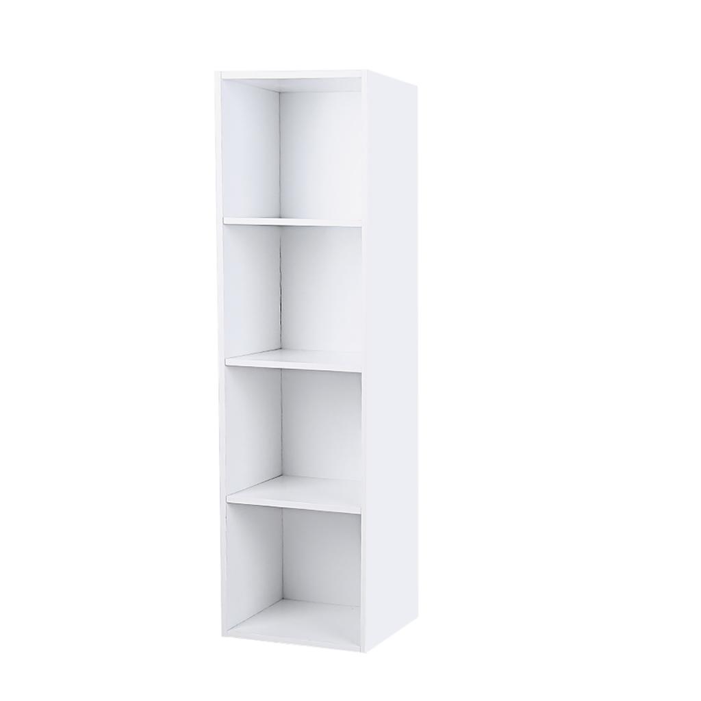 4 Shelf Bookcase Storage Bookshelf Wood Furniture Adjustable Book Shelving