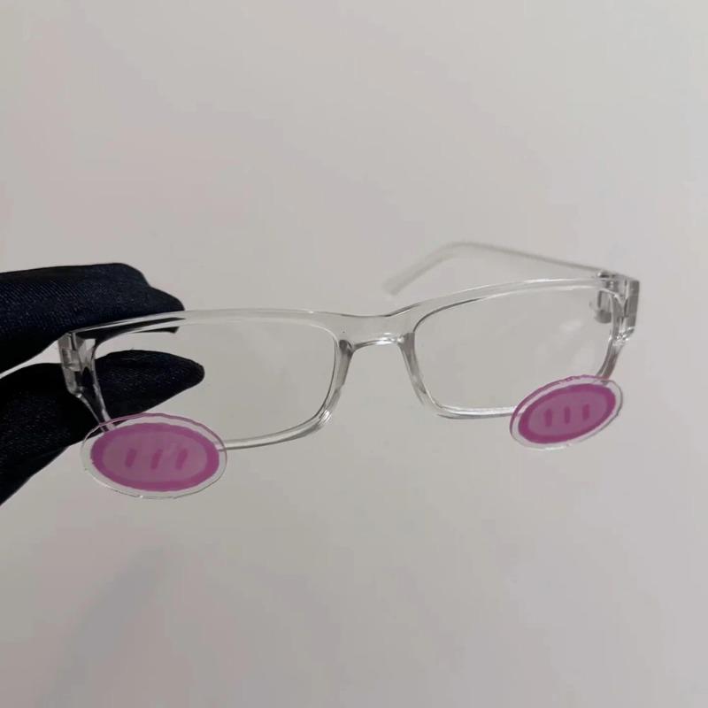 Ins Powder Blusher Glasses Anime Cosplay Kawaii Eyewear Acrylic Transparent Fashion Retro  Eyeglass Sunglasses Accessories