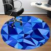 1pc Blue Gemstone Chair Carpet for Office, Round Non-Slip Durable Large Size Office Carpet, Suitable for Office, Beautiful Decoration