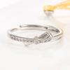 Romantic Fashion Truelove Knot Couple Ring Niche Men and Women Bow Couple Rings Light Luxury High-Grade Wedding Ring