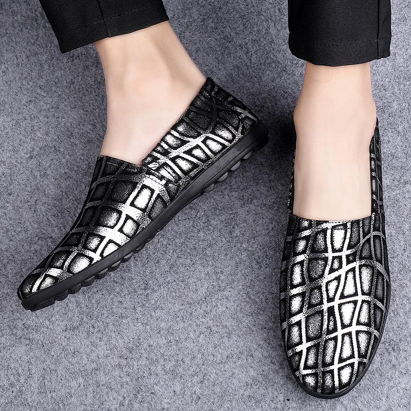 Daily Leather Loafers for Men with Flat Soft Soles Simple Comfortable Breathable Non Slip Casual Driving Trends Men Shoes