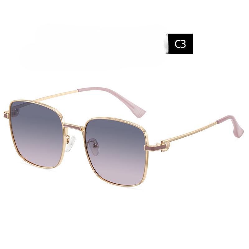Metal Frame Polarized Sunglasses Female Elegant and Fashionable Commuter Wind Polarized Sunglasses Summer UV Glasses.